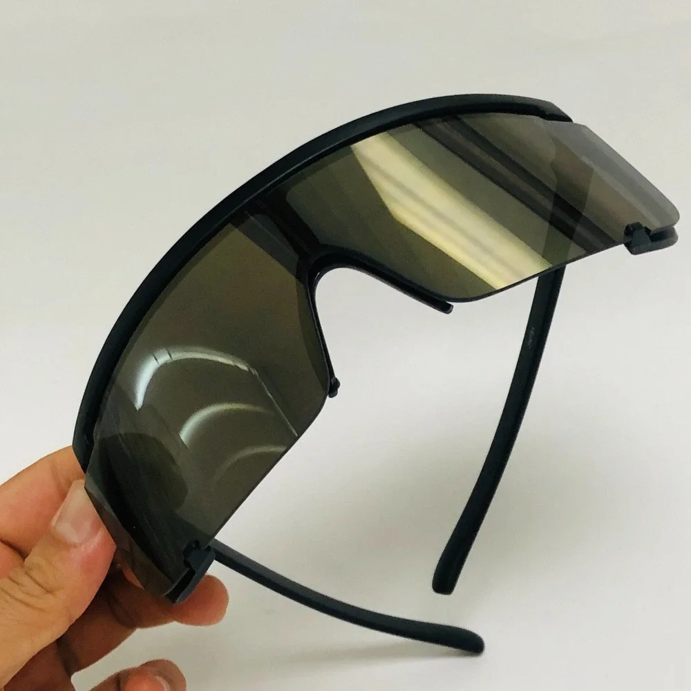 Unbranded Shield Sunglasses Gold Mirrored Lens Visor Style Sport UV400‎ Lentes
